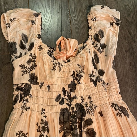 Free People Forget Me Not midi dress peach combo - Picture 9 of 14